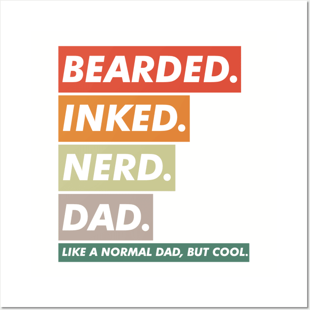 bearded inked nerd dad Wall Art by VanTees